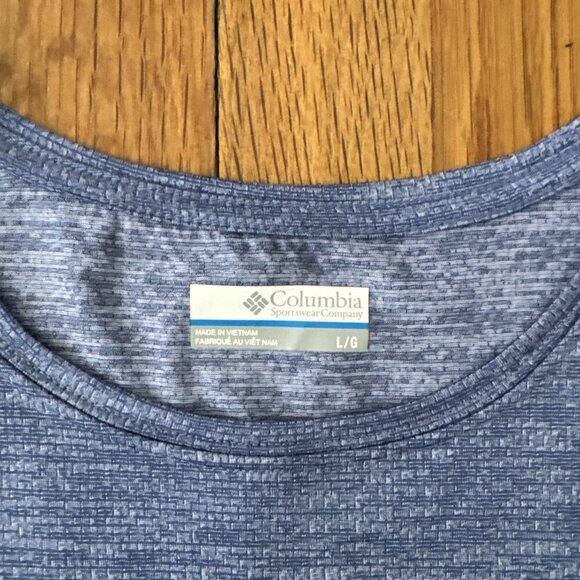 Columbia Womens Long Sleeve Shirt Blue Crew Neck Athletic Sportwear Size L - Picture 3 of 5